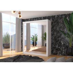 Dulap cu usi glisante si oglinda 180x215 cm, Morgan, ADRK Furniture
