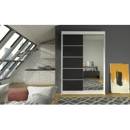 Dulap cu usi glisante si oglinda 120x200 cm, Nicea, ADRK Furniture