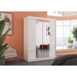 Dulap cu usi glisante si oglinda 150x200 cm, Nordic, ADRK Furniture