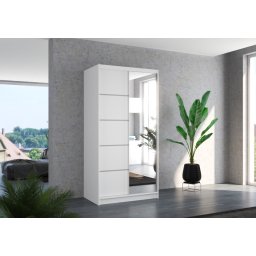 Dulap cu usi glisante si oglinda 100x200 cm, Orlando, ADRK Furniture
