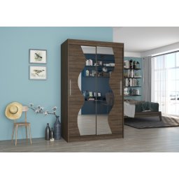 Dulap cu usi glisante si oglinda 120x200 cm, Oswald, ADRK Furniture