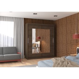 Dulap cu usi glisante si oglinda 180x200 cm, Rossete, ADRK Furniture