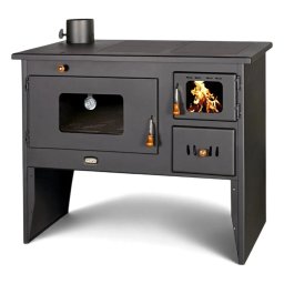 Soba otel pentru incalzit si gatit, lemne, cu plita si cuptor, Prity 2P50, 16 kW, evacuare Stanga,