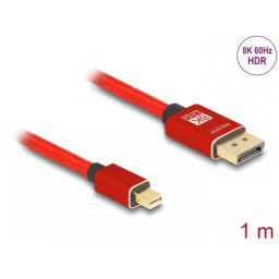 Cablu mini Displayport la Displayport 8K60Hz/4K240Hz 1m Rosu, Delock 81094