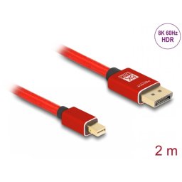 Cablu mini Displayport la Displayport 8K60Hz/4K240Hz 2m Rosu, Delock 81095