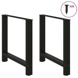 Picioare masuta de cafea Negru 2 buc 70x(72-73) cm Otel GartenMobel Dekor