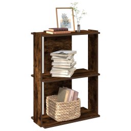 Biblioteca cu 3 etaje stejar afumat 60x30x80 cm lemn prelucrat GartenMobel Dekor