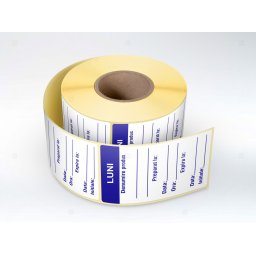 Etichete HACCP autocolante personalizate Zilele Saptamanii - LUNI, 1000 buc rola, set 3 role