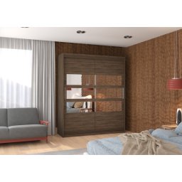 Dulap cu usi glisante si oglinda 180x215 cm, Toledo, ADRK Furniture