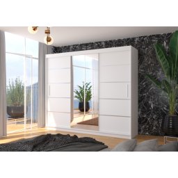 Dulap cu usi glisante si oglinda 250x215 cm, Salto, ADRK Furniture