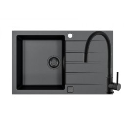 Set chiuveta granit Alveus Cadit 20 + baterie Flexa, 79 cm, 3010544, Negru
