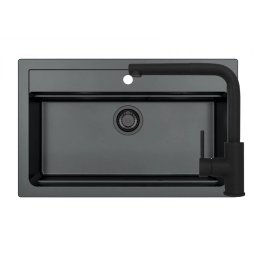 Set chiuveta granit Alveus Atrox 40 + baterie Zeos, 79 cm, 3010549, Negru
