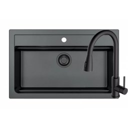 Set chiuveta granit Alveus Atrox 40 + baterie Primrose, 79 cm, 3010508, Negru