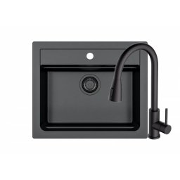 Set chiuveta granit Alveus Atrox 30 + baterie Primrose, 59 cm, 3010507, Negru