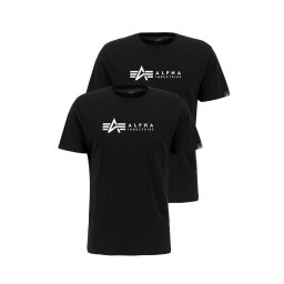 ALPHA INDUSTRIES Tricou negru / alb