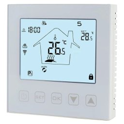 Termostat cu fir HY-WHITE pentru centrala termica pe gaz controlat prin Wifi si Internet compatibil Alexa Google Home