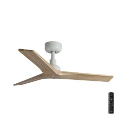 Ventilator de tavan FARO 34281 KLIM S maro/alb d. 92,5 cm + telecomandă
