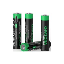 SET 4x acumulator PATONA AAA/LR03 Li-Pol 500mAh 1,5V cu încărcare USB-C