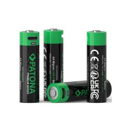 SET 4x acumulator PATONA AA/LR06 Li-Pol 2000mAh 1,5V cu încărcare USB-C
