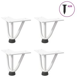 Picioare de masa în ac de par 4 buc Otel solid alb 10 cm GartenMobel Dekor