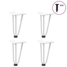 Picioare de masa în ac de par 4 buc Otel solid alb 20 cm GartenMobel Dekor