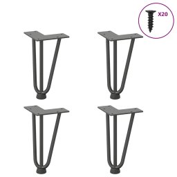 Picioare de masa în ac de par 4 buc Antracit 20 cm Otel masiv GartenMobel Dekor