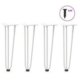 Picioare de masa în ac de par 4 buc Otel solid alb 42 cm GartenMobel Dekor