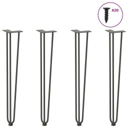 Picioare de masa în ac de par 4 buc Antracit 72 cm Otel masiv GartenMobel Dekor