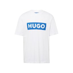 HUGO Tricou 'Nico' albastru / alb