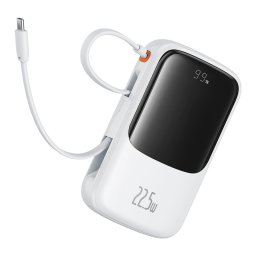 Baterie externa Acumulator Extern Lightning, 2x Type-C, USB, 22.5W, 10000mAh + Cablu Type-C - Baseus Qpow Pro+ (P10067101213-00) - White