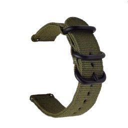 Curea din tesatura de nylon verde catarame zulu negre 24mm