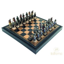Set sah cu piese tematice Skeleton (Zombie) cu tabla si cutie imitatie piele