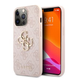 Husa Husa pentru iPhone 13 Pro - Leather 4G Metal Logo (GUHCP13L4GMGPI) - Pink