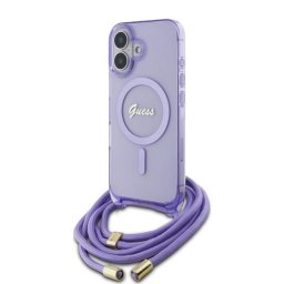 Husa Husa pentru iPhone 16 - IML Crossbody Cord Script MagSafe (GUHMP16SHCTSGNSU) - Purple