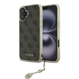 Husa Husa pentru iPhone 16 Plus - Guess Hardcase 4G Charms Collection (GUHCP16MGF4GBR) - Brown