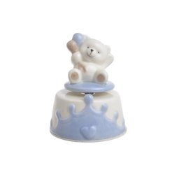 Figurina ursulet ceramica+cuitiuta muzicala pentru decoratiuni