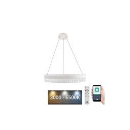 Lustră LED dimabilă pe cablu LED/80W/230V 3000-6500K alb + telecomandă