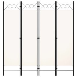 Paravan de camera cu 4 panouri, alb crem, 160x180cm GartenMobel Dekor