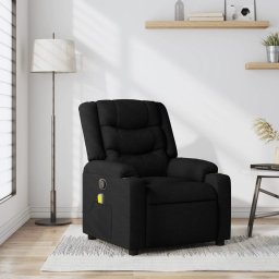 Fotoliu de masaj rabatabil, negru, material textil GartenMobel Dekor