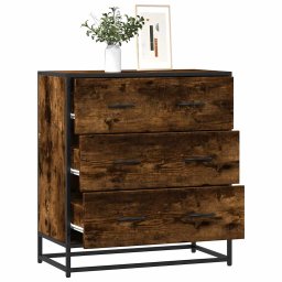 Dulap, stejar fumuriu, 68x35x76 cm, lemn prelucrat si metal GartenMobel Dekor