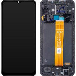 Piese si componente Display - Touchscreen Samsung Galaxy A12 A125, Cu Rama, Negru, Service Pack GH82-24491A