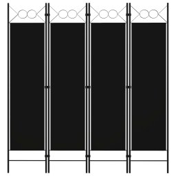 Paravan de camera cu 4 panouri, negru, 160 x 180 cm GartenMobel Dekor