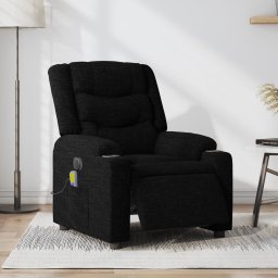 Fotoliu electric de masaj rabatabil, negru, textil GartenMobel Dekor