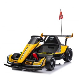 Masinuta - Kart electric pentru copii 3-11 ani, Racing F1 500W 24V, telecomanda, music player, drift, galben