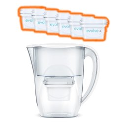 6 filtre de apa Evolve + Cana filtranta Aqua Optima Oria, 2,8 litri, Alb