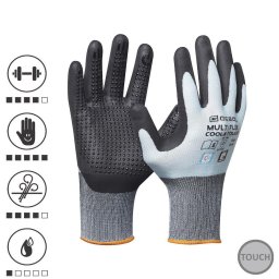 709376_T, Manusi de protectie Multi Flex Cool and Touch, din nylon si spandex, acoperire din spuma de nitril, uz profesional, marimea 8/M