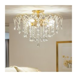 Lustră de cristal aplicată Brilagi CRYSTAL 6xE14/60W/230V auriu