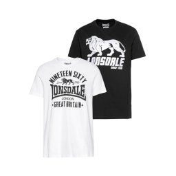 LONSDALE Tricou 'Bylchan' negru / alb