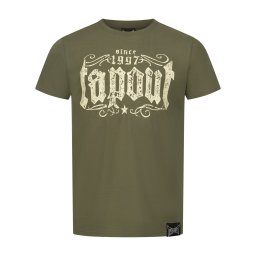 Tapout Tricou 'CRASHED' oliv / verde închis / alb