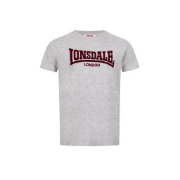 LONSDALE Tricou 'London' gri amestecat / roşu închis